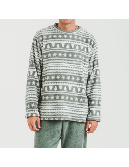 Pijama coral hombre Teseo verde caceria