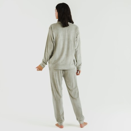 Pijama largo Velvet liso