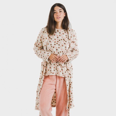 Bata coral Janice melocotón