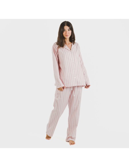 Pijama Franela con solapa mujer Raya Marsella rosa Pijama Franela con solapa mujer Raya Marsella rosa