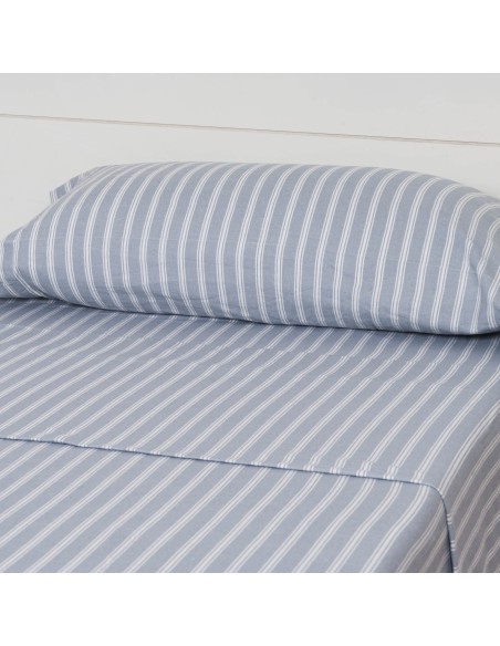 Juego de sábanas franela Raya Marsella indigo Juego de sábanas franela Raya Marsella indigo
