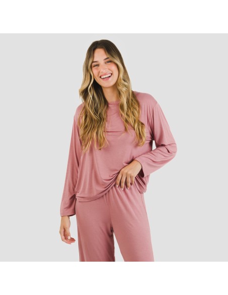 Pijama largo viscosa mujer liso Pijama largo viscosa mujer liso