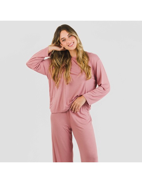 Pijama largo viscosa mujer liso Pijama largo viscosa mujer liso