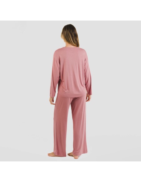 Pijama largo viscosa mujer liso Pijama largo viscosa mujer liso