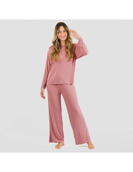 Pijama largo viscosa mujer liso Pijama largo viscosa mujer liso