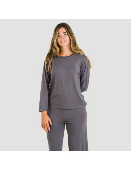 Pijama largo viscosa mujer liso Pijama largo viscosa mujer liso