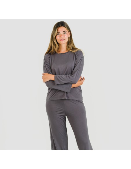 Pijama largo viscosa mujer liso Pijama largo viscosa mujer liso