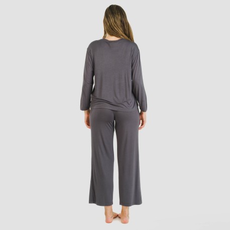 Pijama largo viscosa mujer liso