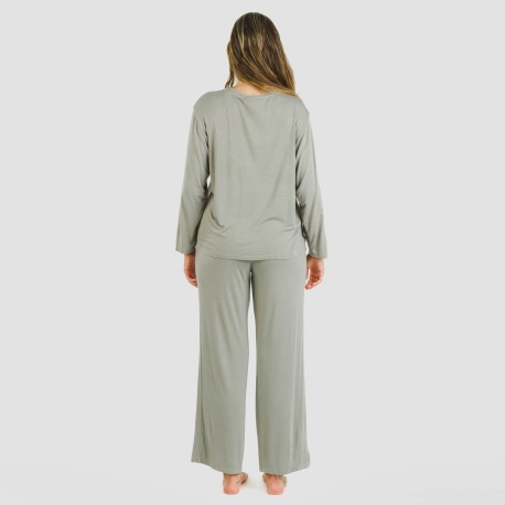 Pijama largo viscosa mujer