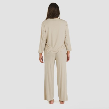 Pijama largo viscosa mujer