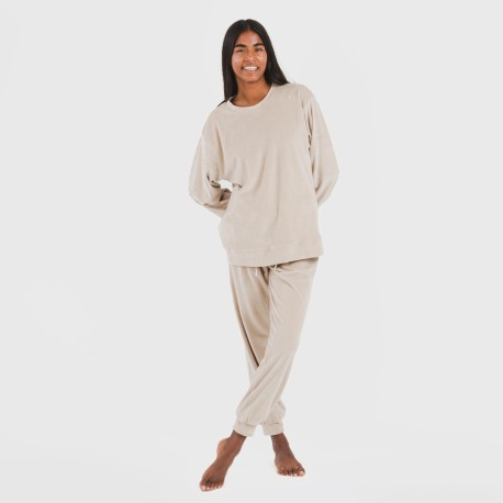 Pijama largo Velvet liso