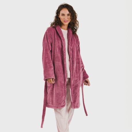 Bata terciopelo Raya lisa