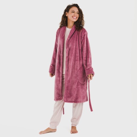 Bata terciopelo Raya lisa