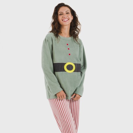 Pijama polar Leto verde tiffany