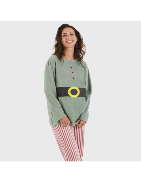 Pijama polar Leto verde tiffany