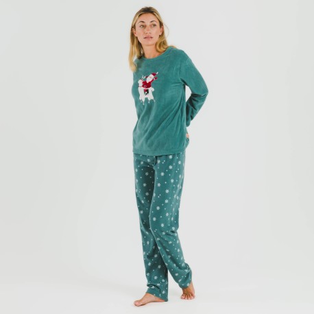 Pijama polar Elf verde frances