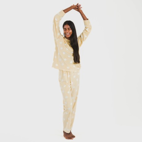 Pijama terciopelo Dula vainilla