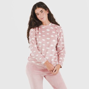 Pijama terciopelo Nubecita rosa palo 2