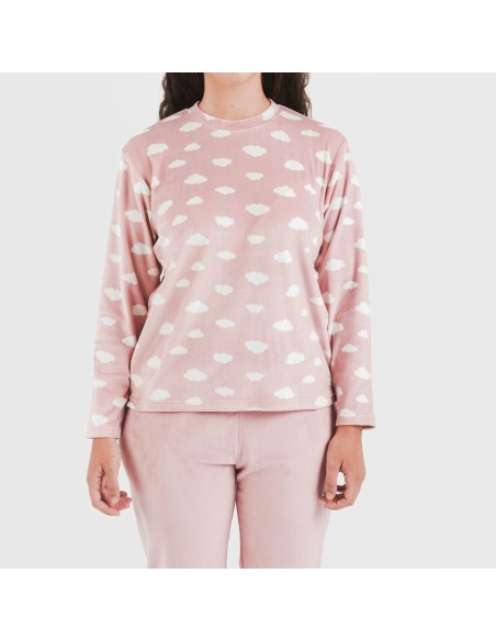 Pijama terciopelo Nubecita rosa palo Pijama terciopelo Nubecita rosa palo