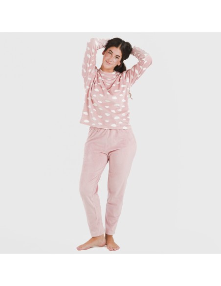 Pijama terciopelo Nubecita rosa palo Pijama terciopelo Nubecita rosa palo