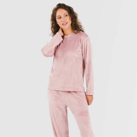 Pijama terciopelo Lolenda malva rosa