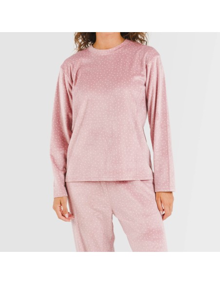 Pijama terciopelo Lolenda malva rosa Pijama terciopelo Lolenda malva rosa