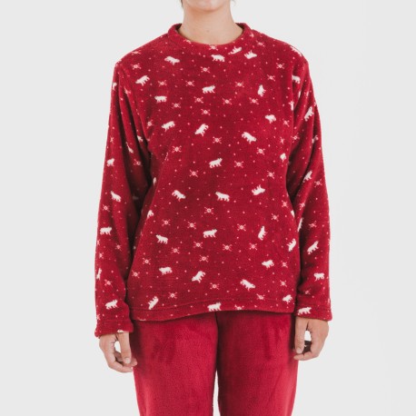 Pijama coral Cody burdeos