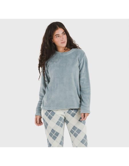 Pijama coral Cuadro Guima indigo Pijama coral Cuadro Guima indigo