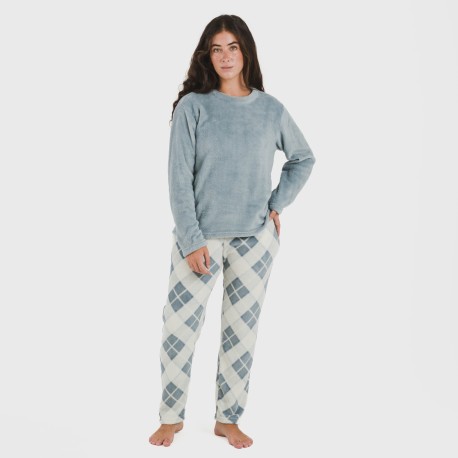 Pijama coral Cuadro Guima indigo