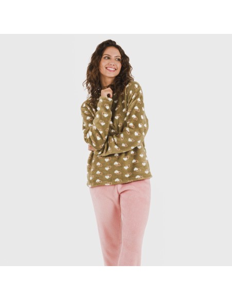 Pijama coral Estelle rosa Pijama coral Estelle rosa