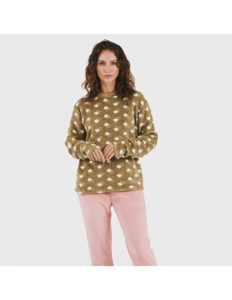 Pijama coral Estelle rosa Pijama coral Estelle rosa