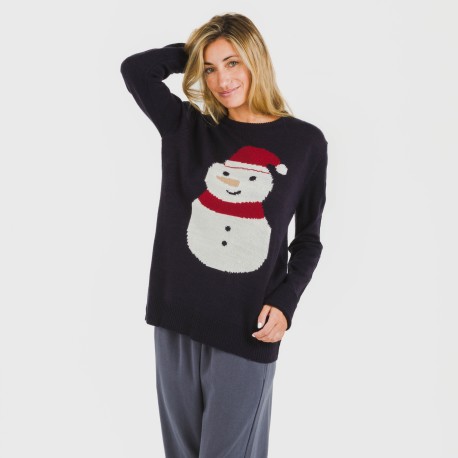 Jersey mujer Snowy azul marino