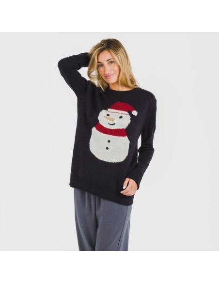 Jersey mujer Snowy azul marino