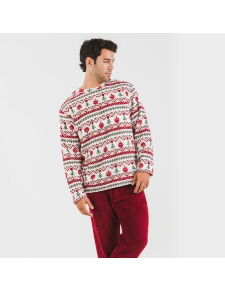 Pijama coral hombre Joshie burdeos