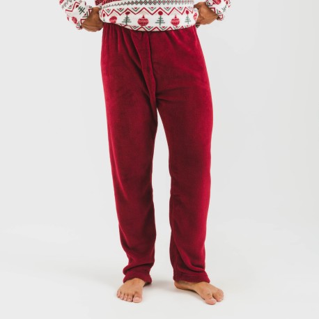 Pijama coral hombre Joshie burdeos
