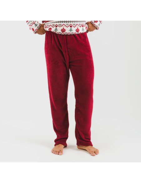 Pijama coral hombre Joshie burdeos