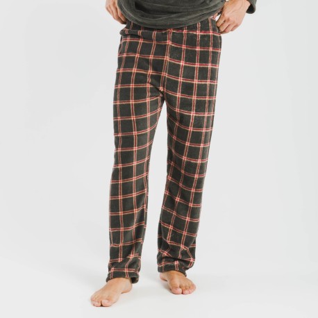 Pijama coral hombre Cuadro Nelby verde caceria