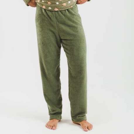 Pijama coral hombre Tatini verde caceria