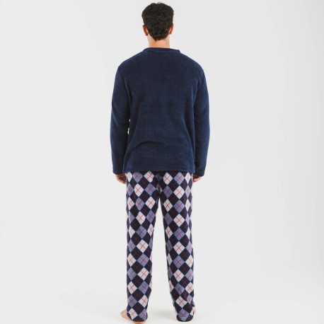 Pijama coral hombre Darsikiriki azul