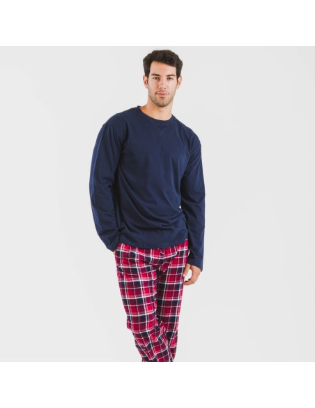 Pijama hombre franela Cocoro azul marino