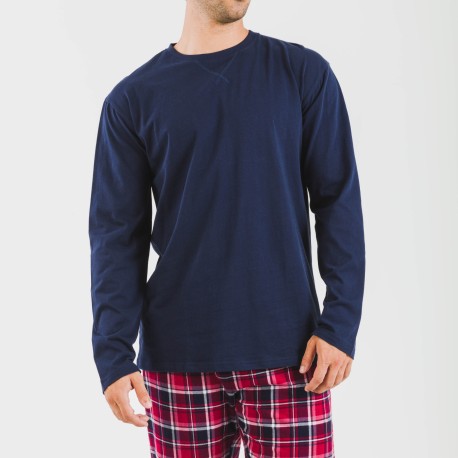 Pijama hombre franela Cocoro azul marino