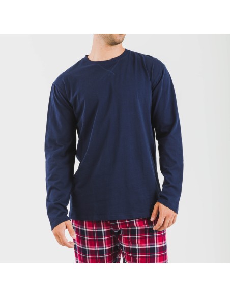 Pijama hombre franela Cocoro azul marino
