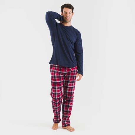 Pijama hombre franela Cocoro azul marino