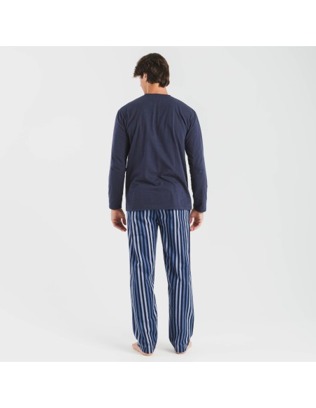 Pijama hombre franela Raya Vinicius azul Pijama hombre franela Raya Vinicius azul