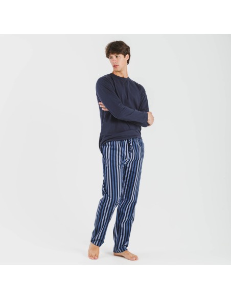 Pijama hombre franela Raya Vinicius azul Pijama hombre franela Raya Vinicius azul