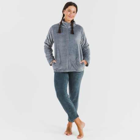 Sudadera terciopelo Raya lisa