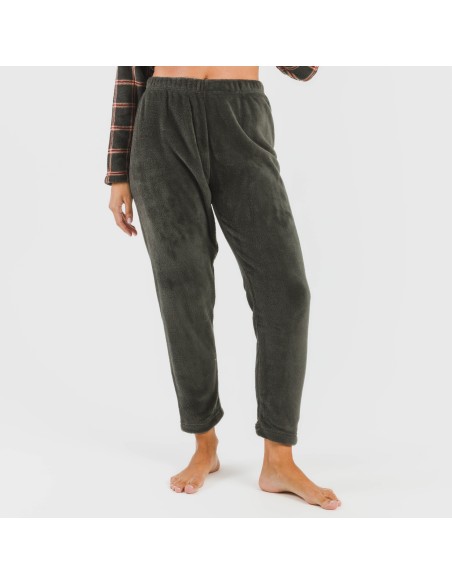 Pijama coral Cuadro Nelby verde caceria