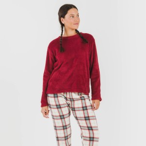 Pijama coral Cuadro Fiorile burdeos 2