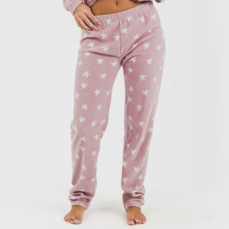 Pijama polar Iconic malva rosa