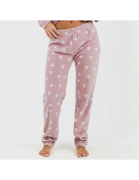 Pijama polar Iconic malva rosa Pijama polar Iconic malva rosa